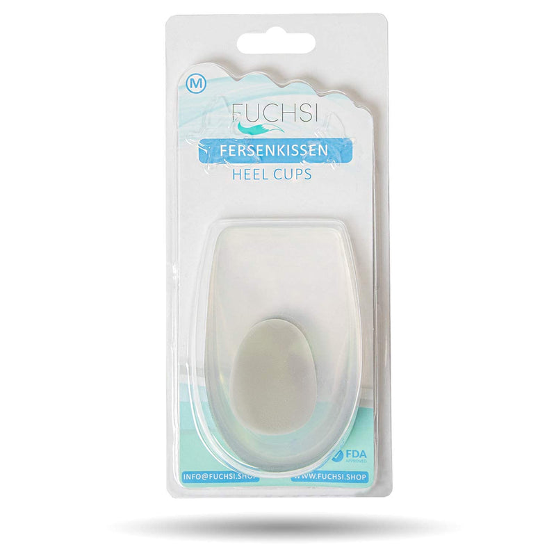 1 PAIR - FUCHSI gel heel cushion size. M | against heel spurs, Achilles pain, plantar fasciitis plantar fascia | Orthopedic silicone heel caps heel pads for relief | for shoe sizes 39-42 - NewNest Australia