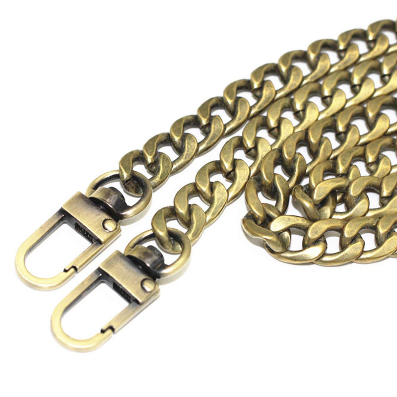 Model Worker DIY Iron Flat Chain Strap Handbag Chains Purse Chain Straps Shoulder Cross Body Replacement Straps with Metal Buckles (23.6", Bronze) 23.6" - NewNest Australia
