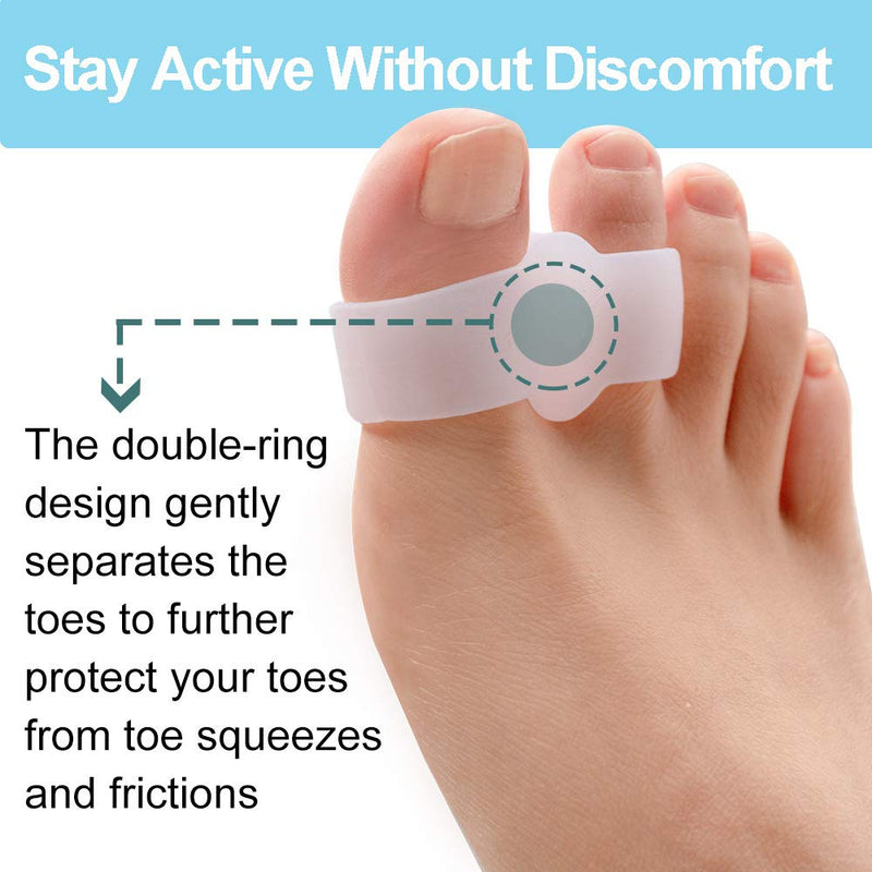 Welnove Pack of 12 Bunion Corrector, Toe Separators with 2 Loops, Big Toe Spacer Suitable for Bunion and Overlap Toe (White) - NewNest Australia
