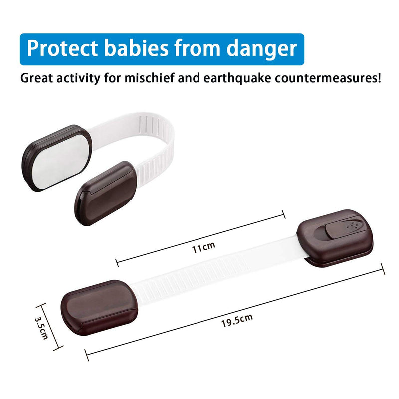 Maveek 8 Pack Baby Safety Locks,Free 9 Extra Adhesive Pads Proof Cabinet Safety Locks - Adjustable Transparent Strap Latches for Drawers, Appliances, Toilet Seat, Fridge and Oven, Appliances T Strap - NewNest Australia