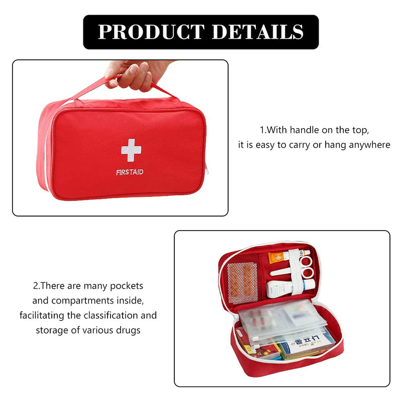 Mini First Aid Bag, Empty First Aid Bag, Medication Bag, Small, 2 Pieces, Mini First Aid Bag, Empty, Medicine Storage Bag, Portable Medicine Bag, Medicine Bag On The Go Small - NewNest Australia