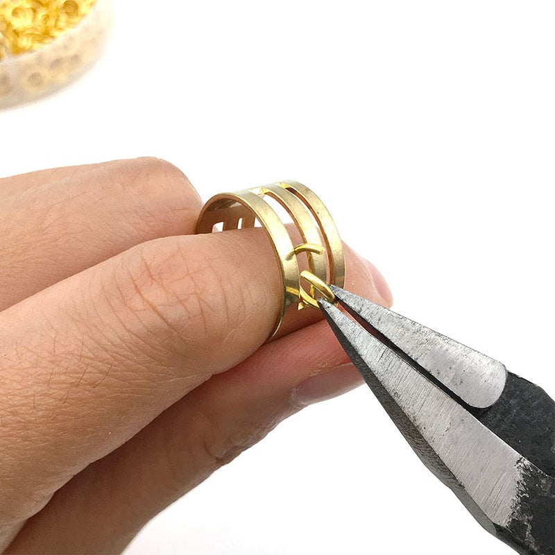 1500Pcs Mixed 6 Sizes Open Jump Rings,4mm 5mm 6mm 7mm 8mm 10mm Jump Ring Jewelry Keychain for Jewelry Making Accessories with 1Pcs Jump Ring Open/Close Tool and 1Pcs Storage Box (Gold) Gold - NewNest Australia