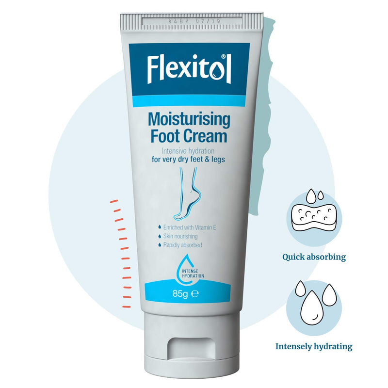 Flexitol Moisturising Foot Cream, Provides Intensive Hydration for Very Dry Feet and Legs – 85g - NewNest Australia