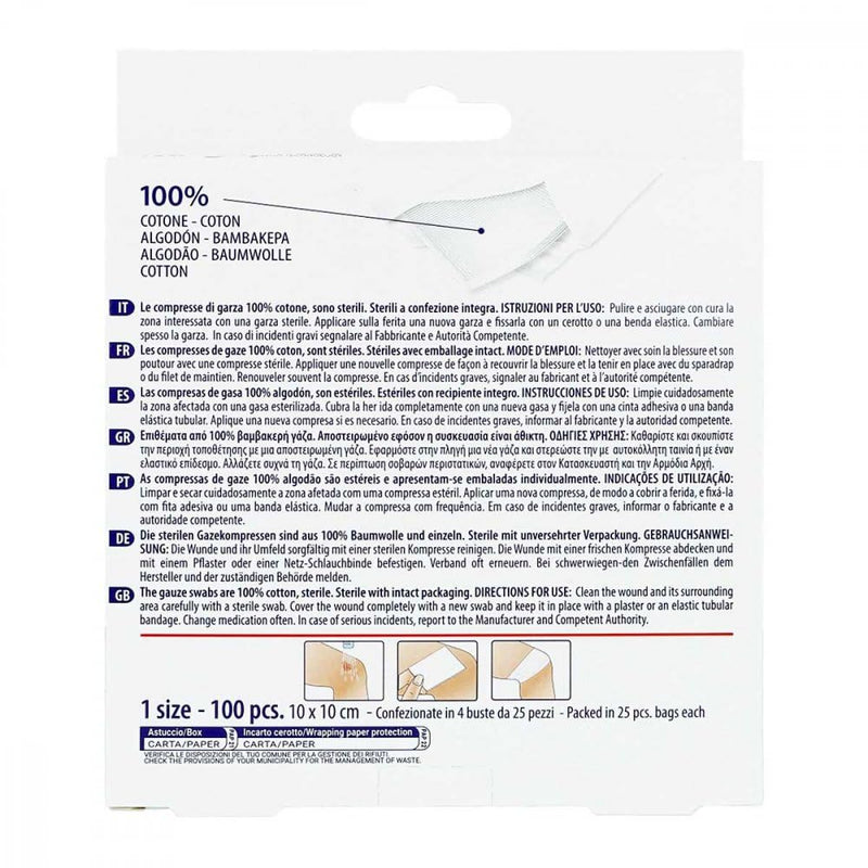 Gauze compresses 10x10 cm sterile 100 pieces - NewNest Australia