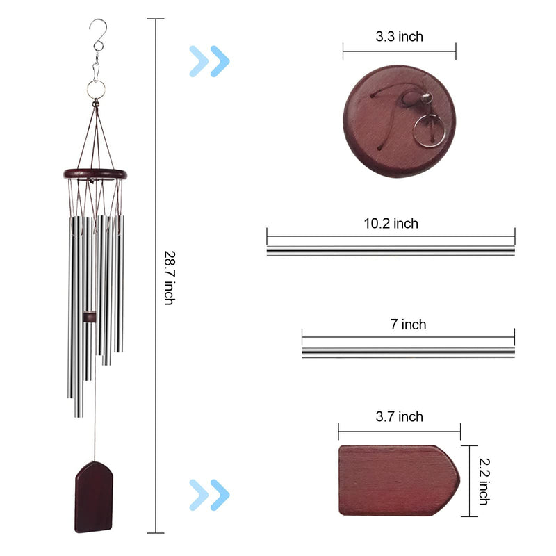 Wind Chimes for Outside, Memorial Wind Chimes with Soothing Melodic Tones, Sympathy Wind Chimes with 6 Tuned Tubes, Great as a Gift or for Your Own Porch, Garden, Backyard, and Home, 29 Inch - NewNest Australia