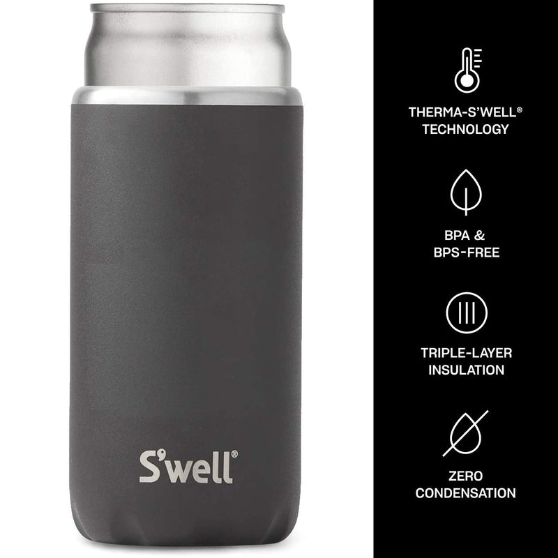 NewNest Australia - S'well Stainless Steel Chiller-Onyx-Fits 12oz Cans and Slim Bottles Triple-Layered Vacuum-Insulated Keeps Drinks Cool and Hot for Longer-Dishwasher-Safe BPA-Free for Travel 