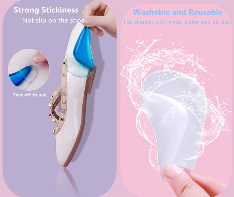 Flat Foot Arch Support Insoles, Zingso Flat Foot Corrector Metatarsal Cushion Pad Insert Orthotic Fits Plantar Fasciitis,Fallen Arches Gel Flat Feet Arch Support Insoles for Men & Women (2 Pair Clear) 2 Pair Clear - NewNest Australia