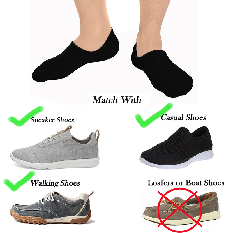 Jormatt Mens Cotton Low Cut No Show Socks With Non-Slip Grips, 6 Pairs 8 Pairs Black,6 Pairs 6-10 - NewNest Australia