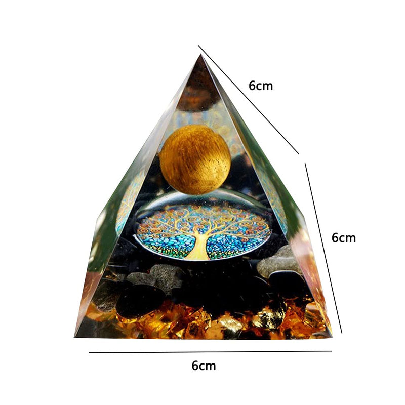 VNSTKWW Orgone Pyramid Crystal, Healing Chakra Pyramid for Protection,Balancing Positive Energy,Obsidian Emotional-Negativity Removal Stone,Clear Quartz Crystal Point for Meditation(2.36 inch) B - NewNest Australia