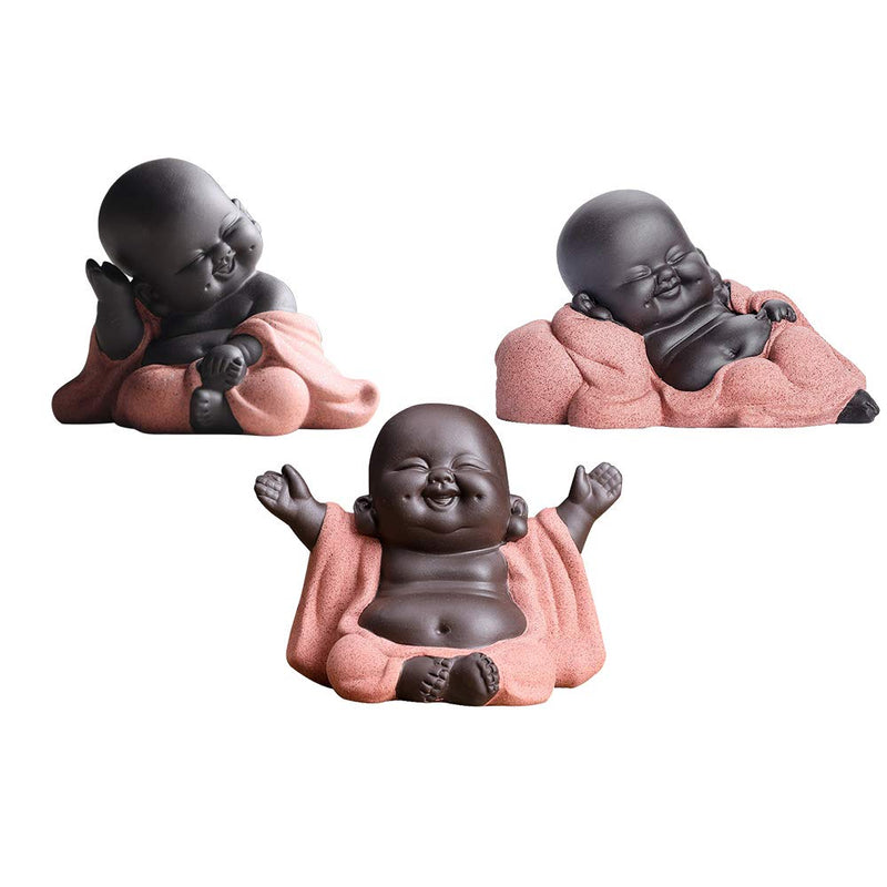 NewNest Australia - Kingzhuo A Collection of Cutie 3 Buddhas Lovely 3 Style Smiling Buddha Laughing Buddha Statue Great Details Giftable Make You Happy 