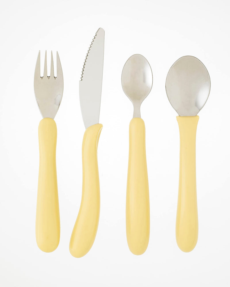 Homecraft Caring Cutlery, For Weak Grip, Arthritis Aids, Knife/Fork/Spoon/Teaspoon, Easy Grip Eating Utensils for Elderly or Disabled, White Handle, Ivory, 4 count (Pack of 1) - NewNest Australia