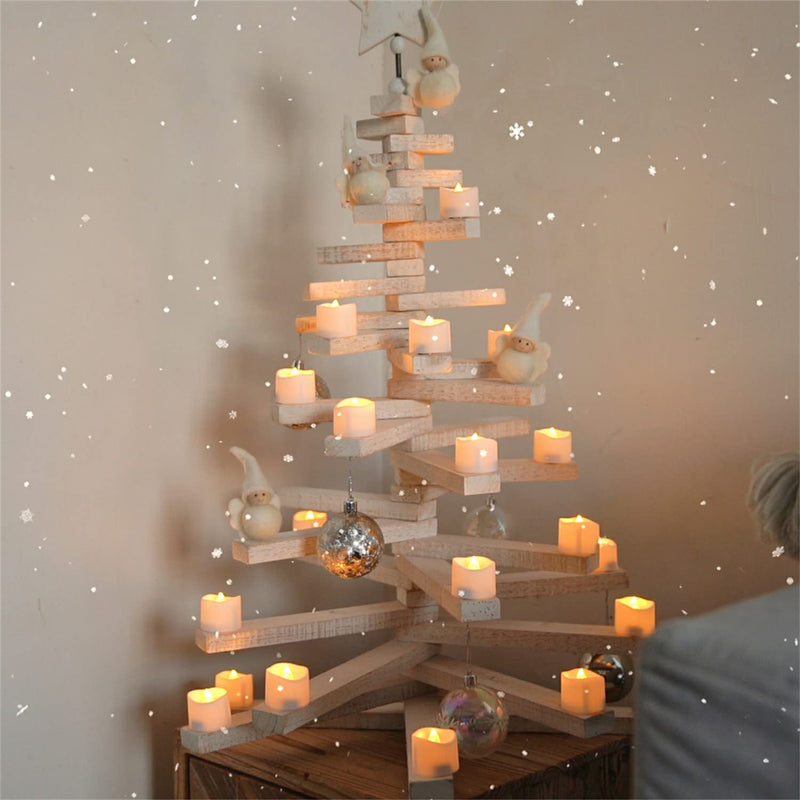 Homemory LED Candles, Lasts 2X Longer, Realistic Tea Lights Candles, LED Tea Lights, Flickering Bright Tealights, Battery Operated/Powered, Flameless Candles, White Base, Batteries Included, Set of 12 Bright Yellow - NewNest Australia
