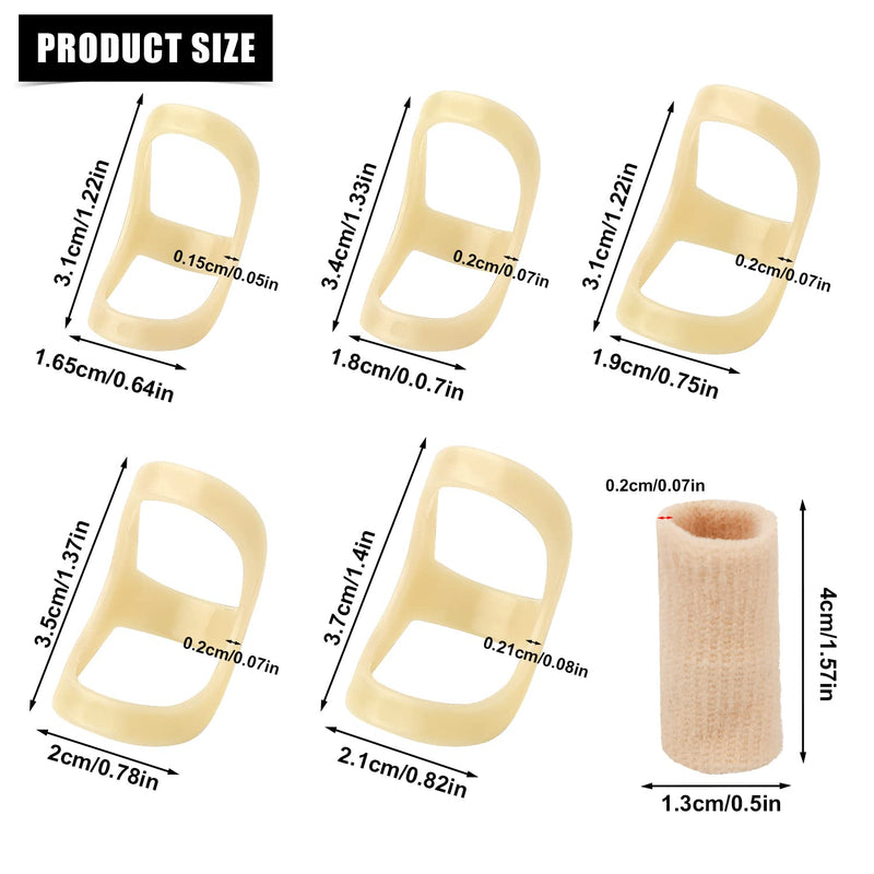 10pcs Oval Finger Splint, 5 Sizes Finger Splint Ring Oval Finger Splint Support 5 Oval Finger Splints & 5 Finger Compression Sleeves For Thumb Middle Pinky Ring Finger Index (Complexion) - NewNest Australia