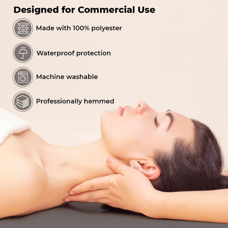 ForPro Waterproof Massage Table Cover, Protective Spa Treatment Sheet Set for Massage Tables, Machine Washable, Includes Massage Fitted Sheet and Face Rest Cover, Cool Grey - NewNest Australia