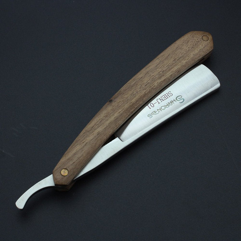 Men's Shaving Brush Razor with Box Manual Classic Wood Handle Barber Razor (Brown) - NewNest Australia