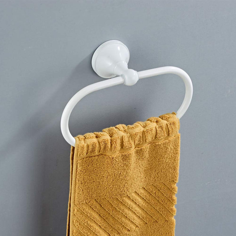 Aothpher Brass Towel Ring Oval Contemporary Bathroom Hand Towel Holder Wall Mounted,White Finish White - NewNest Australia