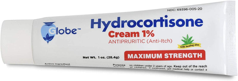Globe Hydrocortisone Maximum Strength Cream 1% w/ Aloe, | Anti-Itch Cream for Redness, Swelling, Itching, Rash & Dermatitis, Bug/Mosquito Bites, Eczema, Hemorrhoids & More | (4-Pack) - NewNest Australia