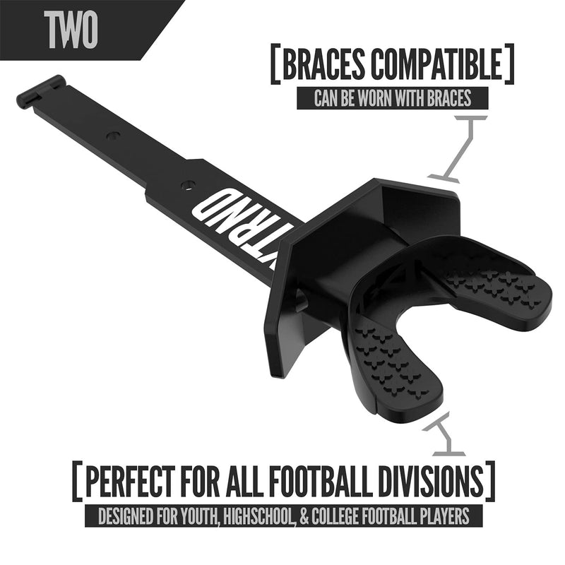 Nxtrnd Two Football Mouth Guard, Mouth Guard Football, Football Mouthpiece, Football Mouth Guard Youth, Compatible with Braces, Connected Strap (Black) Black - NewNest Australia