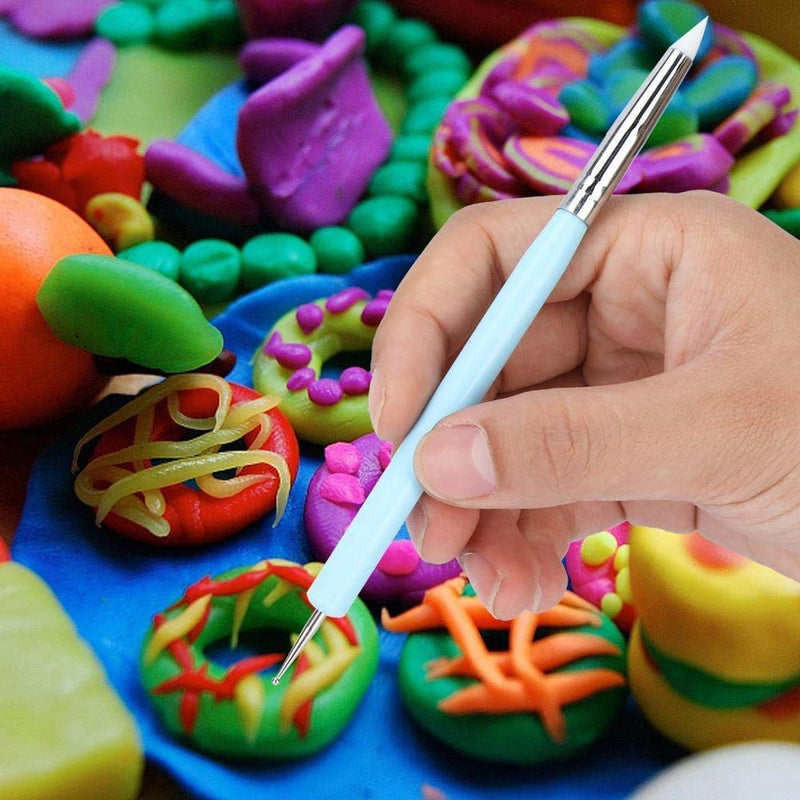 Yagugu Silicone Clay Sculpting Tool - 10Pcs Modeling Dotting Tool for Pottery Craft, Rock, Nail, Blending, Drawing - NewNest Australia