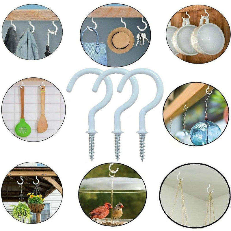 NewNest Australia - Pack of 40 Utility 1-1/2 inch Ceiling Hooks Vinyl Coated Screw-in Wall Hooks Plant Hooks Hangers Kitchen Hooks Cup Hooks for Indoor & Outdoor Use 