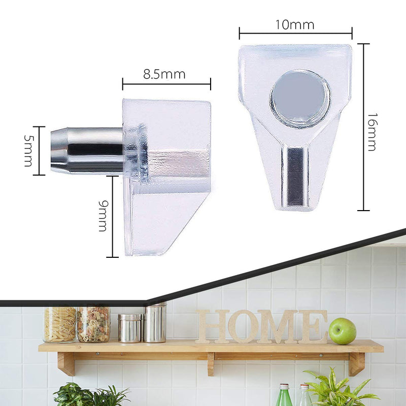 Apipi 100 Pieces Clear Shelf Support Pegs -5 mm Cabinet Shelf Clips,Shelf Holder Pins Bracket Steel Pin for Cabinet Furniture Book Shelves Supplies - NewNest Australia