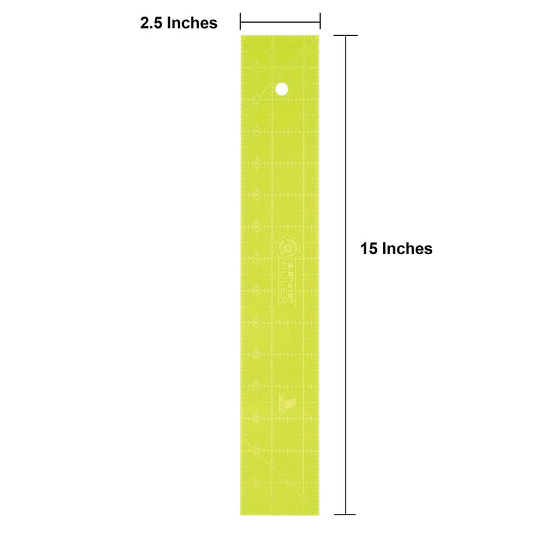 Acrylic Quilting Ruler, 2.5” x 15” | Long Ruler for Sewing, Measuring and Cutting Quilt Fabric | Straight Edge Tool for Layer Cakes, Charm Pack Quilts, and DIY Craft Projects - NewNest Australia