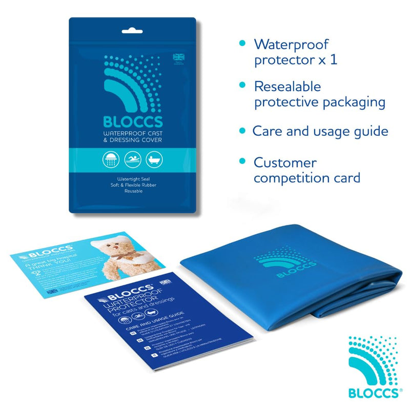 Bloccs – Long waterproof leg protector for casts, adults, blue, adult - long leg protector - NewNest Australia