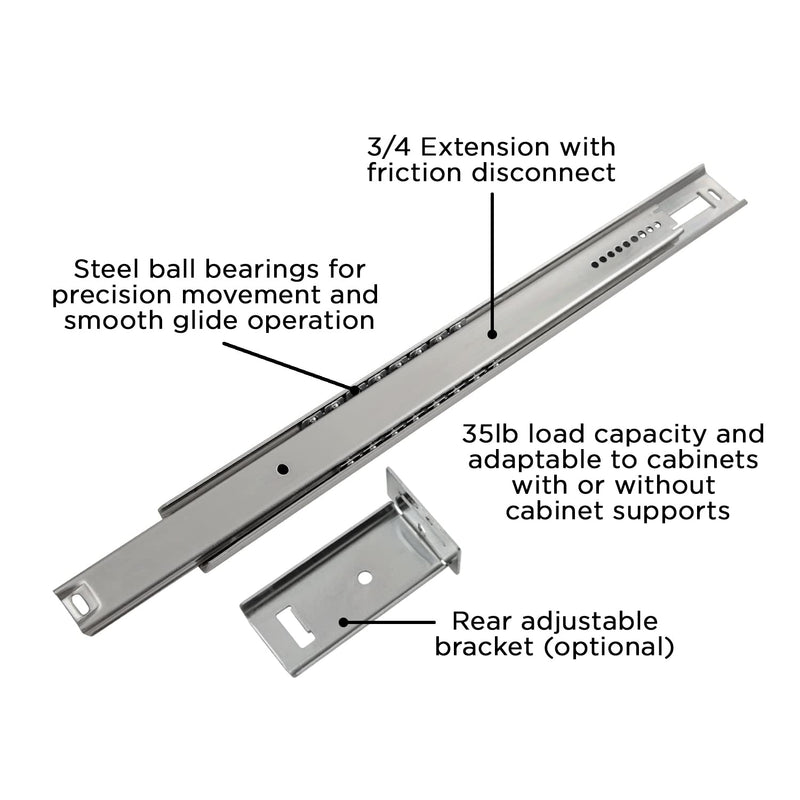 Hickory Hardware P1029/12-2C Center Mount Collection Drawer Slide, 12 Inch, Cadmium - NewNest Australia