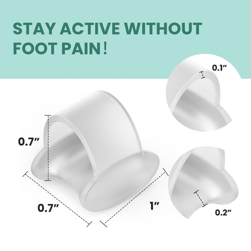 Welnove gel toe separator hallux, pack of 12 spacers for small toe separators, silicone spacers for small toes enriched with aloe vera extract, clear aloe vera - NewNest Australia