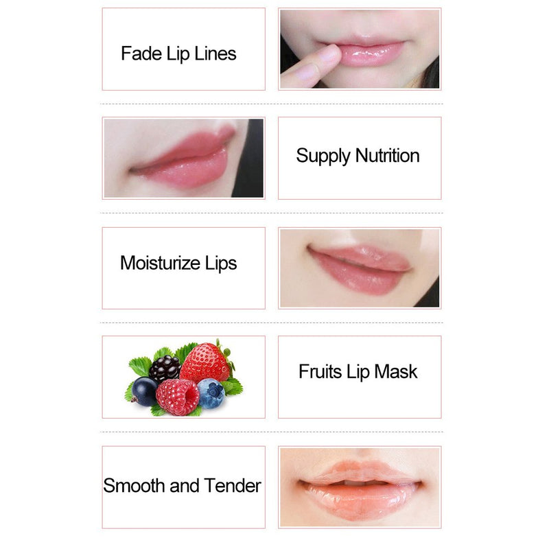 Lip Care Mask,15 Pcs Natural Collagen Beauty Exfoliating Lip Moisture Deep Hydration and Moisturizing Lip Refreshing Mask Free From Dryness and Dull Skin Charming and Beautiful - NewNest Australia