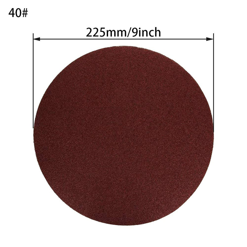 Auniwaig 9-Inch PSA Sanding Disc 40 Grit Aluminum Oxide Self Stick Adhesive Round Shape Sanding Paper NO-Hole for Random Orbital Sander and Belt Disc Sander 10PCS - NewNest Australia