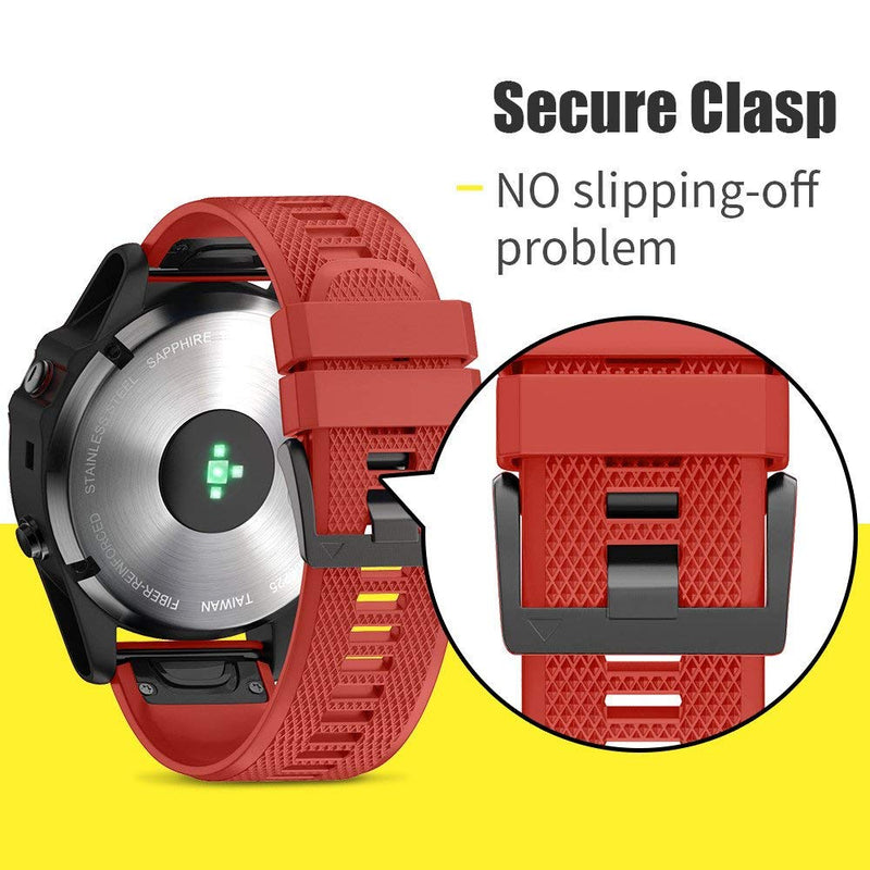 Notocity Compatible Fenix 5X Band 26mm Width Soft Silicone Watch Strap for Fenix 6X/Fenix 7X/Fenix 5X Plus/Fenix 6X Pro/Fenix 3/Fenix 3 HR/Tactix/Descent MK1/D2 Delta PX/D2 Charlie-3pcs 3P1 - NewNest Australia