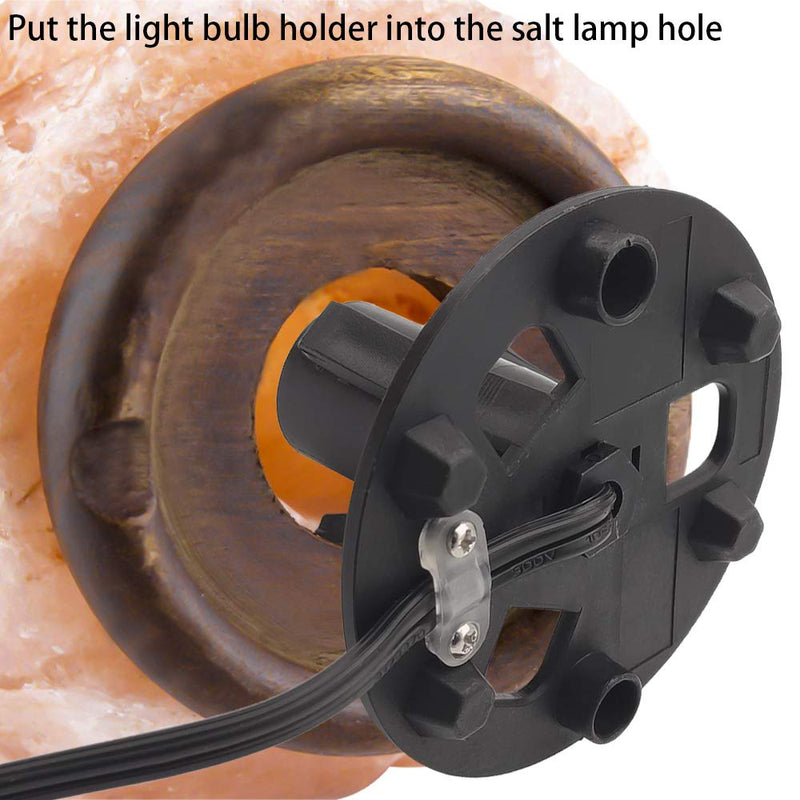 Himalayan Salt Lamp Cord with Dimmer Switch and Bulbs, 6FT Original Replacement Cord with Base Assembly 3.35 Inches, 6-Pack 15 Watt E12 Halogen Salt Lamp Bulbs for Salt Rock Lamp - NewNest Australia