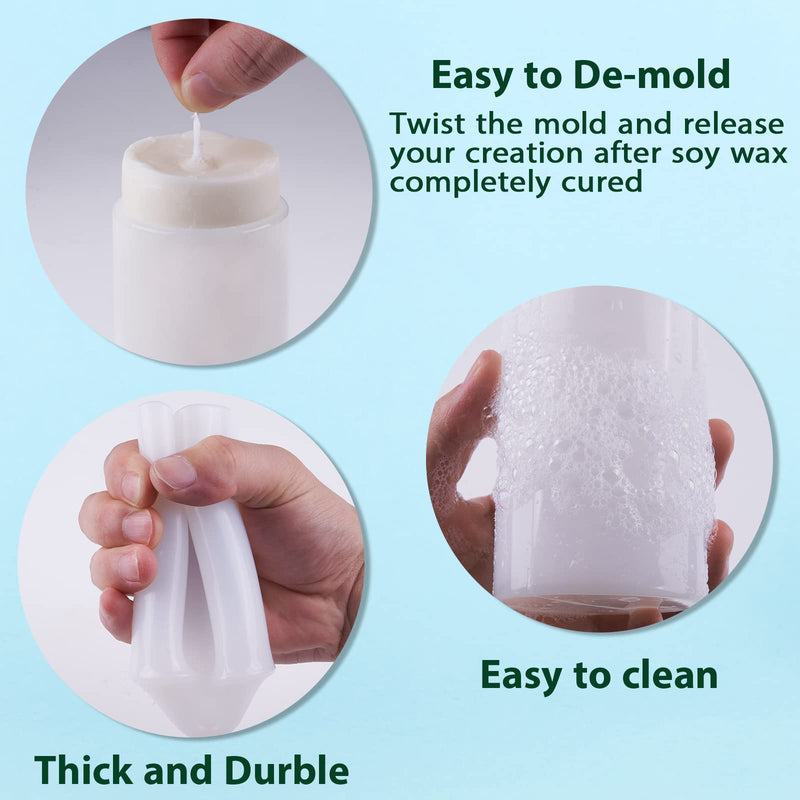 4 Sizes Cylinder Silicone Candle Molds for Candle Making, Pillar Candle Molds Resin Mould, Epoxy Resin Casting Molds for DIY Crafts, Wax Candles Making, Soaps, Clay (4pcs) - NewNest Australia