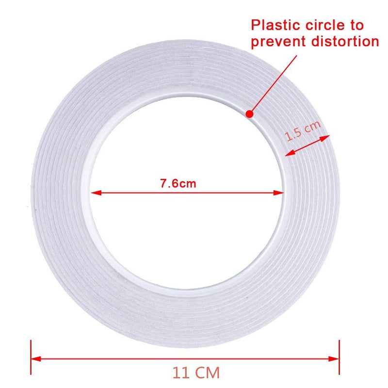 Double-Sided Tape for Arts, Crafts, Photography, Scrapbooking, Tear-by-Hand, Paper Backing (6 Rolls) (Width: 6mm/ 9mm/ 12mm/ 15mm) - NewNest Australia