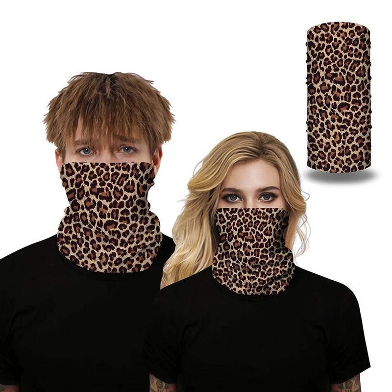 IYOU Outdoor Neck Gaiter Leopard Print Elastic Face Scarf Motorcycle Dust Bandana for Women and Men(pack of 3) - NewNest Australia