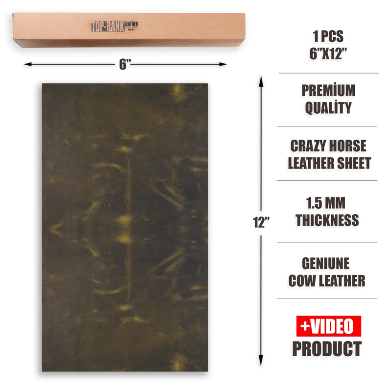 Real Leather Tooling Sheets - for Crafting Tools, Leather Wallets, Leather Materials - Thick Crazy Horse Leather Sheets - Not Faux Leather Sheets (Lemon Yellow, 6"x12") Lemon Yellow 6"x12" - NewNest Australia