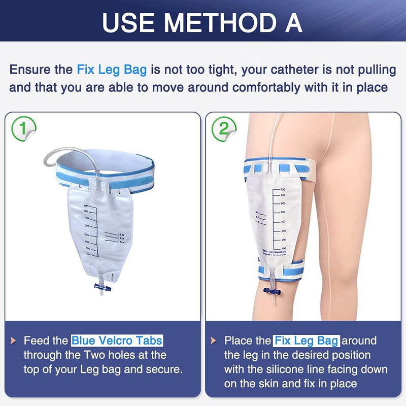 Catheter Leg Bag Holder Foley Catheter stabilization Device Cath Secure Urine Drainage Bag Support Fix Straps Urinary Band with Soft Elastic Fabric Inside Anti Slip (Pack of 2) - NewNest Australia