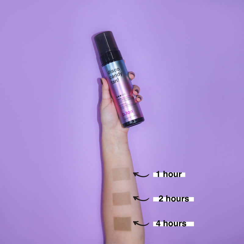 b.tan Dark Self Tanner | Disco Candy Tan - Fast, 1 Hour Sunless Tanner Mousse, Candy-Scented, Sweat-Proof & Transfer Resistant, No Fake Tan Smell, No Added Nasties, Vegan, Cruelty Free, 6.7 Fl Oz disco candy tan! - NewNest Australia