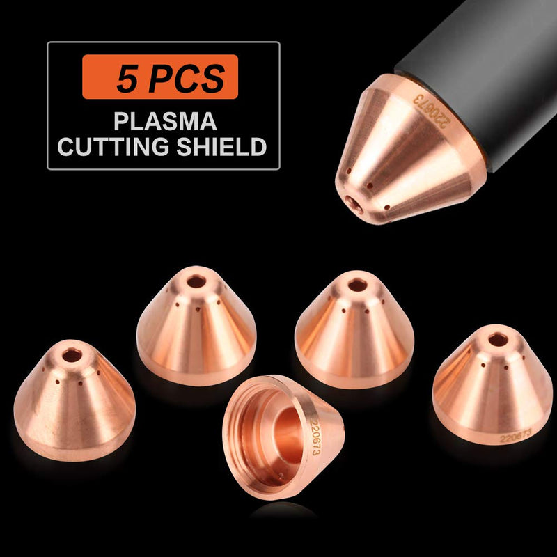 Plasma Nozzle, 5pcs Tellurium Copper Plasma Shield Cup Cap Plasma Cutting Nozzles for MAX45 Cutting Torch Consumables 220673 - NewNest Australia