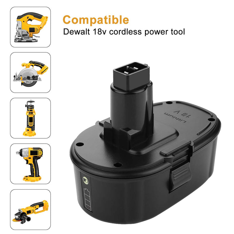 Yabelle Replacement 5.0Ah Lithium Dewalt 18V Battery for Dewalt Battery 18 Volt XRP Ni-Cad Battery DC9096 DC9098 DC9099 DE9039 DE9095 DE9096 DE9098 DW9095 DW9096 DW9098 DE9503 DC9182 Dewalt Batteries - NewNest Australia