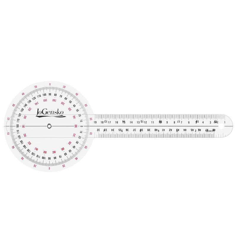 JoGensko 12 Inch Goniometer for Orthopaedic Use, 360 Degree Large Size Plastic Goniometer，Physical Therapy Angle Protractor Ruler for Knee Joints, Elbow, Shoulder or Hip - NewNest Australia