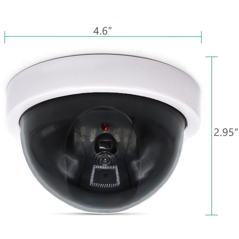 WALI Dummy Fake Security CCTV Dome Camera with Flashing Red LED Light with Security Alert Sticker Decals (SDW-4), 4 Packs, White - NewNest Australia