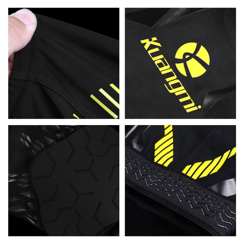 Kuangmi Knee Pad Compression Leg Sleeve Soft Shin Guard for Basketball, Wrestling, Soccer, Volleyball, Sports, Daily Support- 1 Piece (L, Black Yellow) Large - NewNest Australia