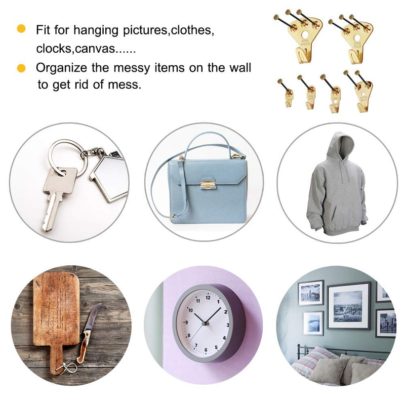 125 pcs Picture Hangers, Heavy Duty Picture Hanging Kit with Nails, Professional Picture Hanging Kit on Wooden/Drywall for Canvas, Office Pictures, Clock, House Decoration, Holds 10-100 lbs - NewNest Australia
