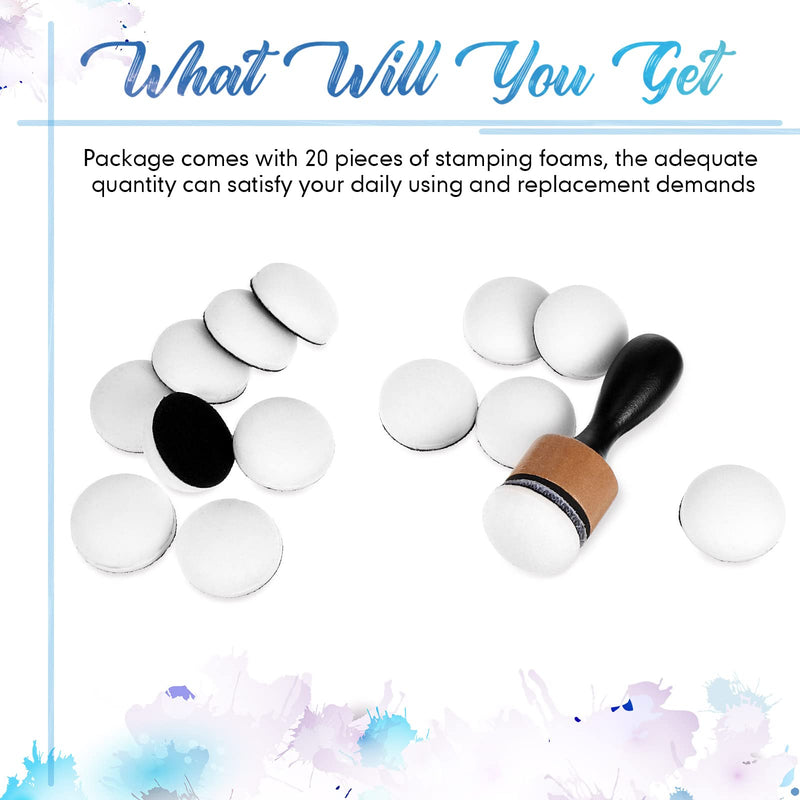 20 Pieces Mini Ink Blending Foams, Round Replacement Foam Pads White Domed Sponge Foam Refills for Card Making Embossing Painting Rendering - NewNest Australia