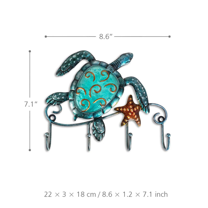 NewNest Australia - Tooarts Wall Mounted Key Holder Turtle Wall Hooks Iron Key Hook Rustic Wall Decorative Hook Living Room Bathroom Ornament 