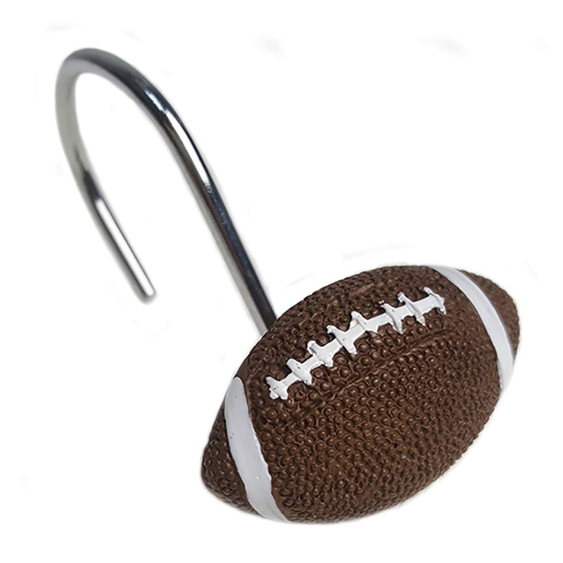 FAITOVE Football Shower Curtain Hooks Bathroom Decoration Rings - Set of 12 - NewNest Australia