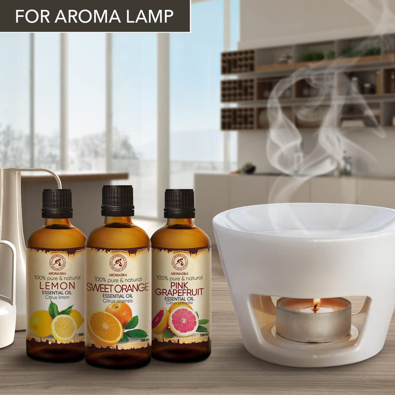 Essential Oils Set 3 X 100 Ml - Lemon Oil - Orange Oil - Grapefruit Oil - Aromatherapy Gift Set - Pure Citrus Oils For Diffusers And Oil Burners - Orange Oil For Soap Making - Oils For Candles - NewNest Australia