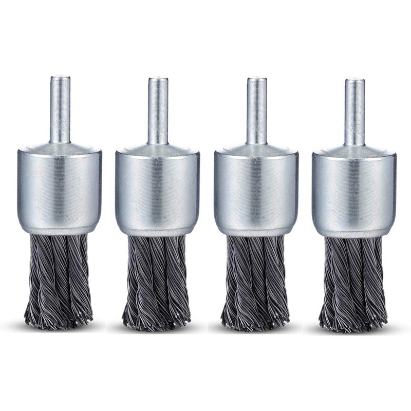 4Pcs 1 Inch Knotted End Wire Brush Wire Cup Brush Drill Bit with 1/4'' Shank for Removal of Rust Corrosion Paint Cleaning - NewNest Australia